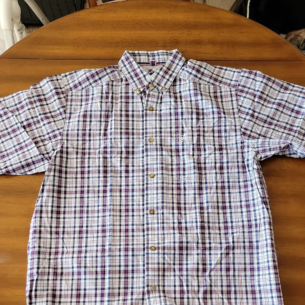Ariat Men's Purple Plaid Casual Shirt